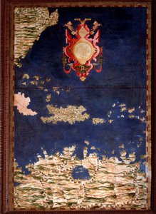 सेंटो डोमिंगो (सैंटो डोमिंगो) या हिस्पानियोला नक्शा एग्नाज़ियो दांती (1536-1586) गणितज्ञ, कॉस्मोग्राफर और इतालवी वास्तुकार द्वारा बनाया गया। 1567 के आसपास। फ्लोरेंस, पलाज्जो वेक्चिओ, साला डेल मप्पमोंडो
