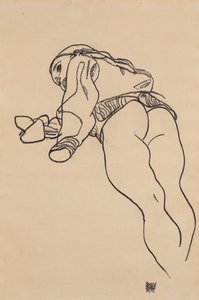 नीचे झूठ बोलना; रिक्लाइनिंग, 1918 द्वारा इगोन शीले