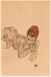 झूठ बोलने वाली महिला, 1917। द्वारा इगोन शीले