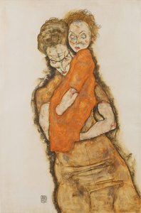 मदर एंड चाइल्ड, 1914 द्वारा Egon Schiele