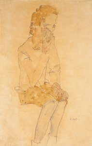 सिटिंग बॉय, 1910 द्वारा इगोन शीले