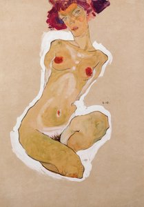 स्त्री नग्न बैठना, 1910