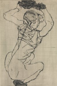 स्क्वेटिंग वुमन, 1914। द्वारा इगोन शीले