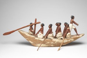 खीटी (बेनी हसन) मध्य साम्राज्य, C.2010 ईसा पूर्व - 1950 ई.पू. (चित्रित लकड़ी और लिनन) के मकबरे से मॉडल नौकायन नाव