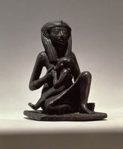राजकुमारी को एक बच्चे की नर्सिंग, संभवतः एडफू से, दूसरी मध्यवर्ती अवधि (तांबा)