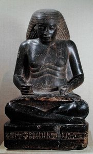 हापु का पुत्र अमनहोट, अमून के मंदिर, कर्नाक से क्रॉस-लेग्ड बैठा, c.1391-53 ई.पू. द्वारा Egyptian 18th Dynasty