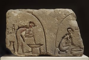 बलुआ पत्थर खाने की तैयारी में राहत द्वारा Egyptian 18th Dynasty