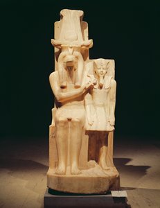 सोबेक, एमेनहॉटर III को एक अंक की पेशकश (c.1417-1379 ईसा पूर्व) न्यू किंगडम (एलाबस्टर)