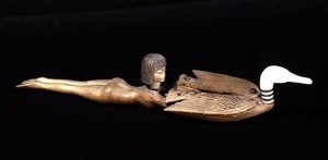 एक तैराक, न्यू किंगडम, c.1400 ईसा पूर्व (लकड़ी और हाथी दांत) के रूप में एक चपटा संभाल के साथ चम्मच (110870 भी देखें)