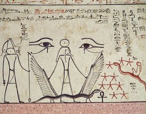 टूथमोसिस III के मकबरे से दो रहस्यमय आँखें, (c.1504-1450 ईसा पूर्व) न्यू किंगडम (भित्ति)