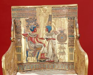 सिंहासन, तूतनखामन के मकबरे से (c.1370-1352 ईसा पूर्व) न्यू किंगडम (सोना)