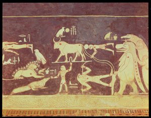 सेटी I, न्यू किंगडम के मकबरे के कक्ष से, नक्षत्र, 1294-1279 ईसा पूर्व (दीवार पेंटिंग)
