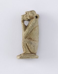 बैठा बंदर, न्यू किंगडम, c.1292-1190 ईसा पूर्व (मिट्टी)