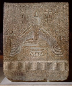 किंग्स की घाटी में उनकी कब्र से रामेस III (c.11854-1153 ईसा पूर्व) की व्यंग्यात्मक भाषा से आइसिस पेरोफोर, न्यू किंगडम (गुलाबी ग्रेनाइट)
