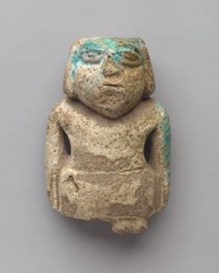 एक स्थायी आदमी की मूर्ति, प्रारंभिक राजवंश काल, c.3000-2675 ईसा पूर्व (faience) द्वारा मिस्र का मिस्र