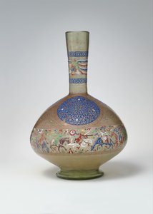 तामचीनी और सोने का पानी चढ़ा बोतल, c.1270-99 (ग्लास) द्वारा मिस्र का स्कूल