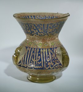 अल मलिक अल नासु मुहम्मद के नाम पर मस्जिद लैंप, c.1300-1340 (कांच से भरा)