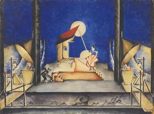 WA Mozart, 1925 द्वारा ओपेरा Bastien und Bastienne के लिए स्टेज डिजाइन द्वारा एकातेरिना पेट्रोवा ट्रोइट्सकाया