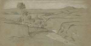 रोमन लैंडस्केप, सी। 1900. द्वारा एलीहु वेडर