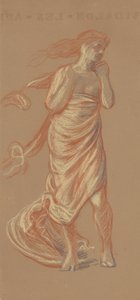 स्टैंडिंग ड्रेप्ड फीमेल फिगर, c.1872-77 (वॉय पेपर पर क्रेयॉन) द्वारा एलीहु वेडर