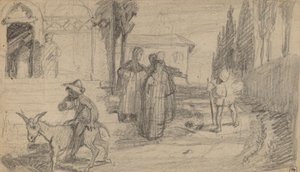 मिलर और गधे का दृष्टांत, सी। 1859. द्वारा एलीहु वेडर