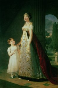 मारिया कैरोलिना बोनापार्ट (1782-1839) अपनी बेटी लेटिटिया मुरात के साथ नेपल्स की रानी द्वारा एलिजाबेथ लुईस विगि लेब्रुन