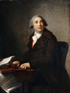 हार्पिसकोर्ड में जियोवन्नी पिसिएलो 1740-1816 का पोर्ट्रेट द्वारा एलिजाबेथ लुईस विगि लेब्रुन