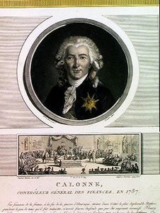 चार्ल्स अलेक्जेंड्रे डी कैलोन (1734-1802) लुईस XVI (1754-93) के वित्त के सामान्य नियंत्रक, चार्ल्स लेवाचेज़ (fl.1760-1820) और द असेंबली ऑफ़ द ज़ेबलेस बर्टाऊ द्वारा उत्कीर्ण। द्वारा विग लीब्रुन के बाद एलिजाबेथ लुईस