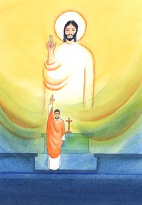 मसीह अपने पुजारियों के माध्यम से बोलता है और कार्य करता है, जो &39;व्यक्ति क्रिस्टी कैपिटिस&39; में आशीर्वाद देते हैं और क्षमा करते हैं, &39;मसीह के व्यक्ति में 2002&39; (कागज पर w - c) द्वारा एलिजाबेथ वांगो