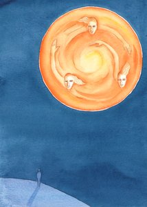 पृथ्वी पर प्रत्येक व्यक्ति, जो मूल पाप से डरा हुआ है, को तीन दिव्य व्यक्तियों, एक ईश्वर के जीवन को साझा करने के लिए आमंत्रित किया जाता है, जो अनंत आनंद और चमक में रहते हैं, 2003 (कागज पर w - c) द्वारा एलिजाबेथ वांगो