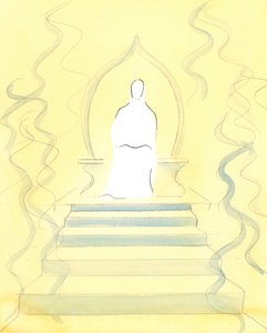 परमेश्वर पिता स्वर्ग में वास की महिमा के बीच रहता है; और यह उनके सिंहासन से पहले है कि आत्माओं को निर्णय के लिए लाया जाता है, 2004 (w - c कागज पर) द्वारा एलिजाबेथ वांगो
