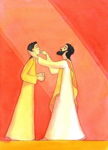 यीशु ने बहरे आदमी को चंगा किया, जैसा कि उसने प्रार्थना में, 2001 (कागज पर w - c) स्वर्ग में अपनी आँखें उठाई द्वारा एलिजाबेथ वांगो