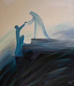 धन्य वर्जिन मेरी, हमारी माँ, हमारे लिए लगातार प्रार्थना करती है, और उन लोगों की मदद करती है जिनकी देखभाल हम करते हैं, पवित्र आत्मा, 2001 (बोर्ड पर तेल) द्वारा एलिजाबेथ वांगो