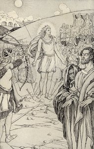 1912 में प्रकाशित प्रत्येक मिथक ओशोट हिज़ हेड, &39;मिथ्स फ्रॉम कई लैंड्स&39; का चित्रण