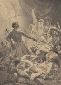 डेविड शाऊल से पहले खेल रहा है द्वारा इमानुएल गोटलिब लेउत्ज़े