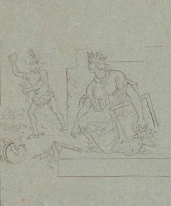 अमेरिकी गृहयुद्ध पर राजनीतिक कार्टून, c.1860 (कलम, स्याही और ग्रे रखी कागज पर ग्रेफाइट