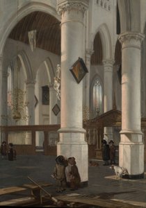 Oude Kerk, Delft का इंटीरियर, शायद 1650। द्वारा एमानुएल डी विट्टे