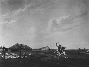 मेल और सदरलैंड, 1820 (लिथो) (बीडब्ल्यू फोटो) द्वारा उकेरी गई सैन पेड्रो नदी पर एस्टैंसिया (खेत)