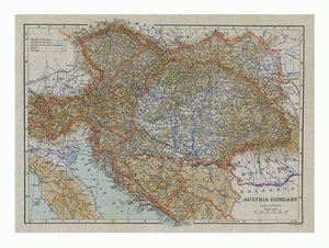ऑस्ट्रिया-हंगरी का नक्शा, c1910s।