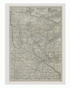 मिनेसोटा, अमेरिका का नक्शा, c1900s।