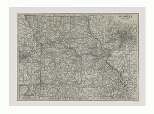 मिसौरी का नक्शा, संयुक्त राज्य अमेरिका, c1900s। द्वारा एमरी वॉकर