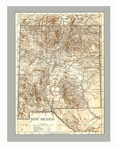 न्यू मैक्सिको का नक्शा, c1900s। द्वारा एमरी वॉकर