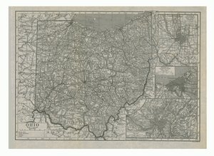 ओहियो, संयुक्त राज्य अमेरिका का नक्शा, c1910s। द्वारा एमरी वॉकर