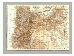 ओरेगन का नक्शा, c1910। द्वारा एमरी वॉकर
