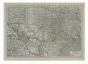 टेक्सास, संयुक्त राज्य अमेरिका का नक्शा, c1910s। द्वारा एमरी वॉकर