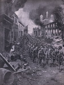 द इलस्ट्रेटेड हिस्ट्री ऑफ़ द वर्ल्ड वॉर 1914-1915 पब से जर्मन सैनिकों द्वारा ब्रेस्ट-लिटोव्स्की का आक्रमण। यूनियन बर्लागसेफेलफ्चाफ्ट द्वारा द्वारा एमिल (बाद) लिमर