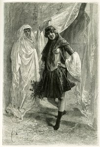 फ़ारसी राजकुमारी ज़िबा ख़ानौम का पोर्ट्रेट। 1881-1882 में जेन डाइलाफॉय (नी माग्रे) द्वारा "" फारस, चालडी और सुसियान" कहानी को चित्रित करने के लिए एक तस्वीर के बाद ई.बेयार्ड द्वारा उत्कीर्णन द्वारा एमिल एंटोनी बेयर्ड