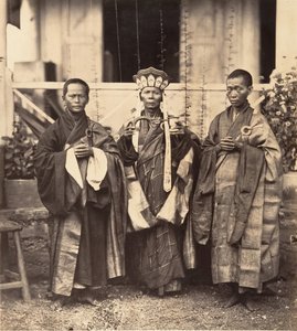 चोलेन चीनी पैगोडा, साइगॉन, कोचिनचिना, 1866 के भिक्षु।