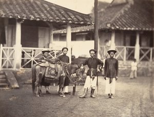 धनवान अन्नामाइट घोड़े की सवारी करते हुए, कोचीन चीन, 1866।