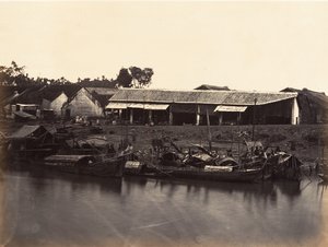 चाइनीज सिटी चोलेन शीट नंबर 2, साइगॉन, कोचीन चीन, 1866 का दृश्य। द्वारा एमिल गसेल